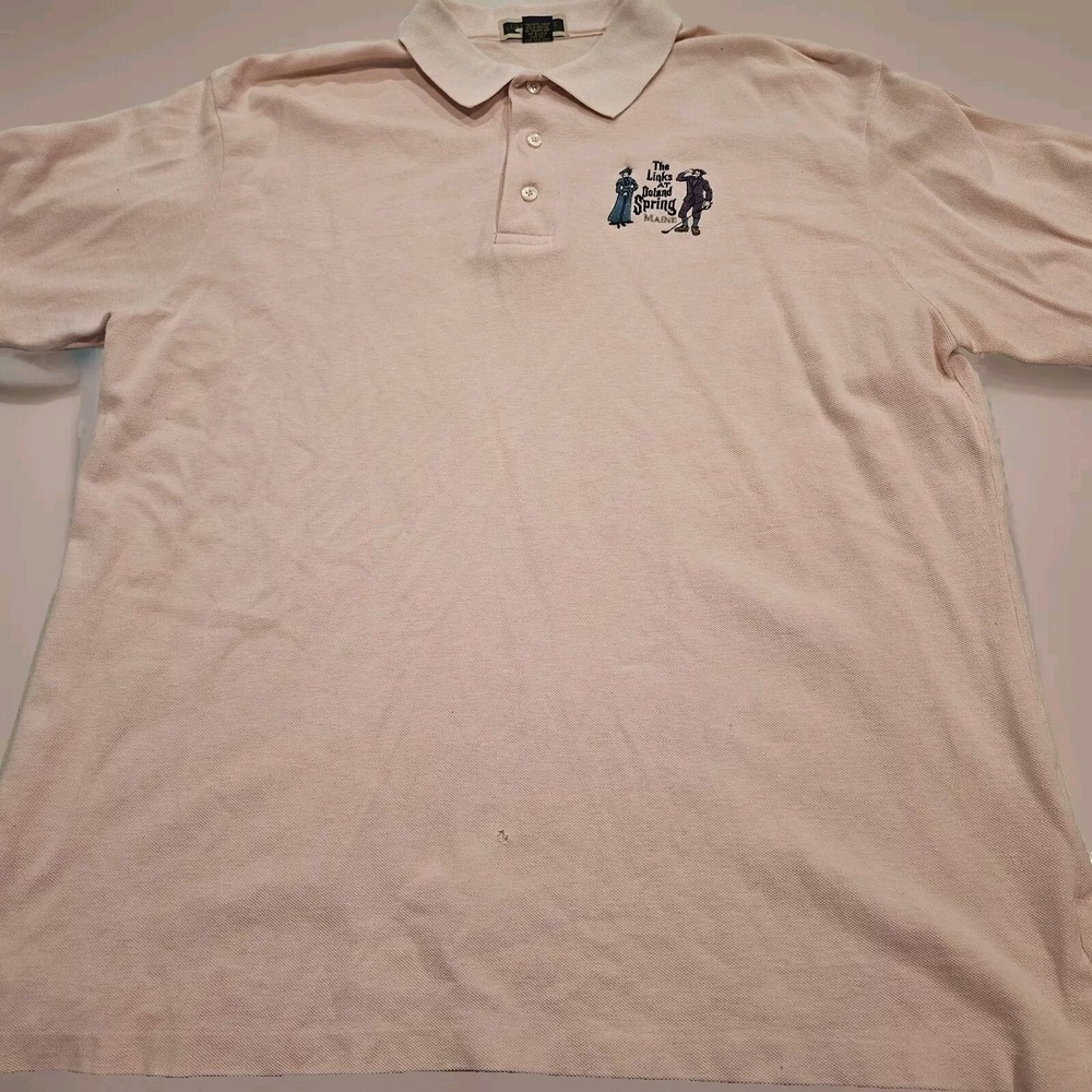 Vintage Dockers Shirt Mens Large Pink‎ Short Sleeve 100% Cotton The Links
